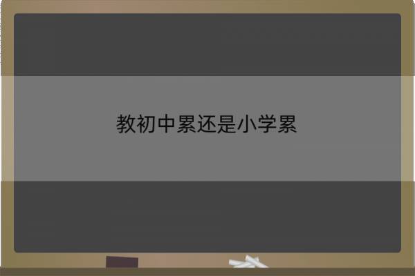 教初中累还是小学累 教初中累还是小学累知乎