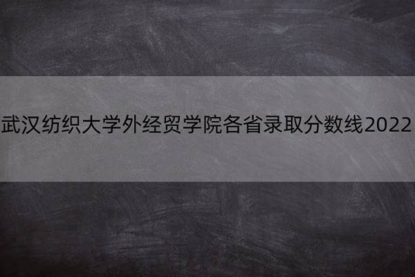 武汉纺织大学外经贸学院各省录取分数线2022 