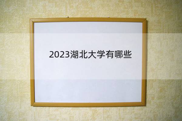 2023湖北大学有哪些 2023湖北本科院校名单