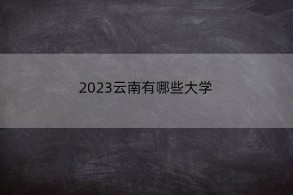2023云南有哪些大学 2023云南本科院校名单