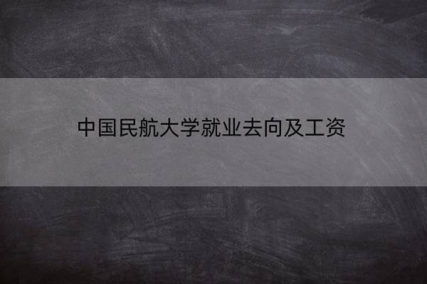 中国民航大学就业去向及工资 中国民航大学哪些专业就业前景好工资高