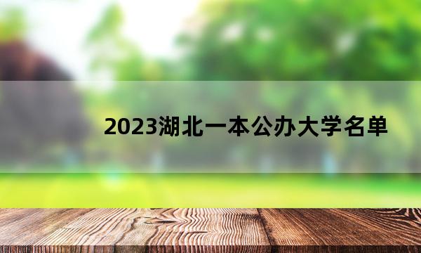 2023湖北一本公办大学名单 湖北一本公办院校名单