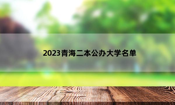 2023青海二本公办大学名单 青海二本公办院校名单