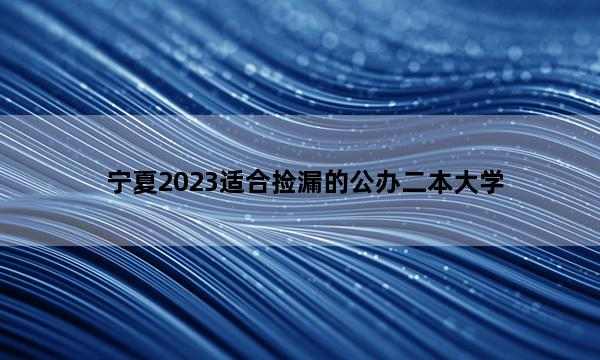 宁夏2023适合捡漏的公办二本大学 2023宁夏哪些公办二本院校容易捡漏